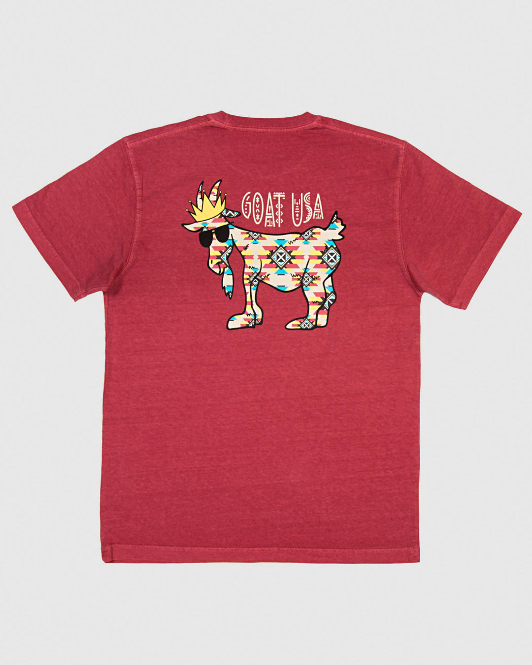 Crimson red shirt with sedona inspired goat